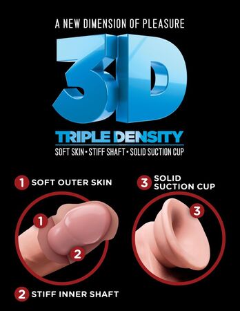 Телесный фаллоимитатор на присоске 7  Triple Density Cock - 21 см.